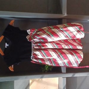 Tahari Girl's Velvet and Plaid Holiday Dress